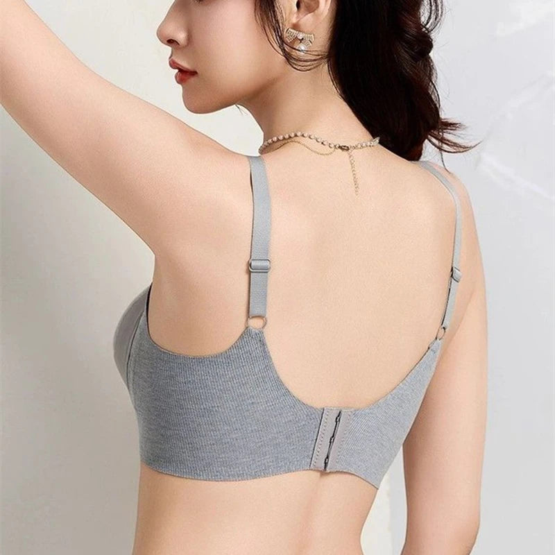 Adjustable Fixed-Cup Bra for Women Comfortable Wire-Free Push-Up Back Beautiful High-Quality Underwear