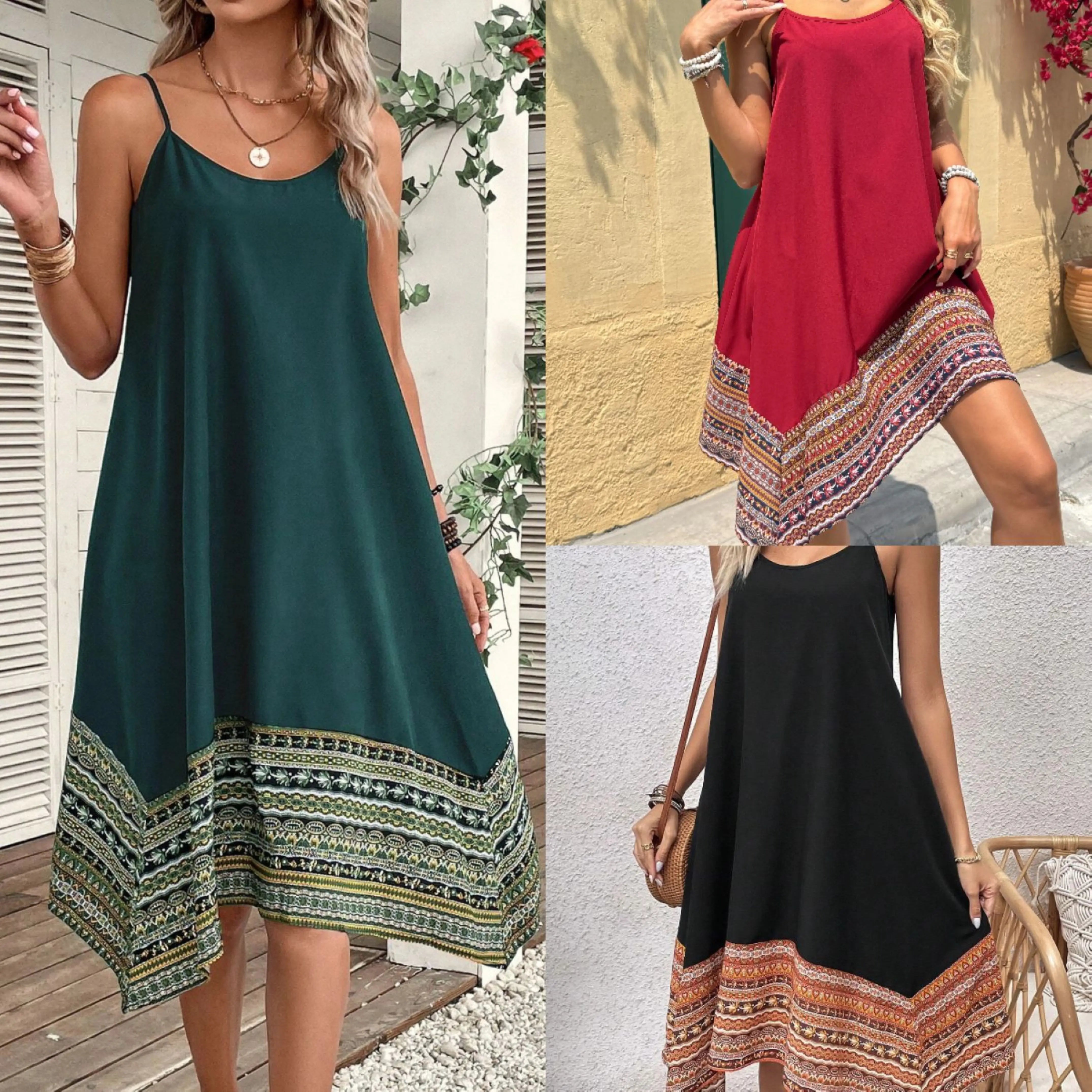 Summer Holiday Style Printed Long Dress